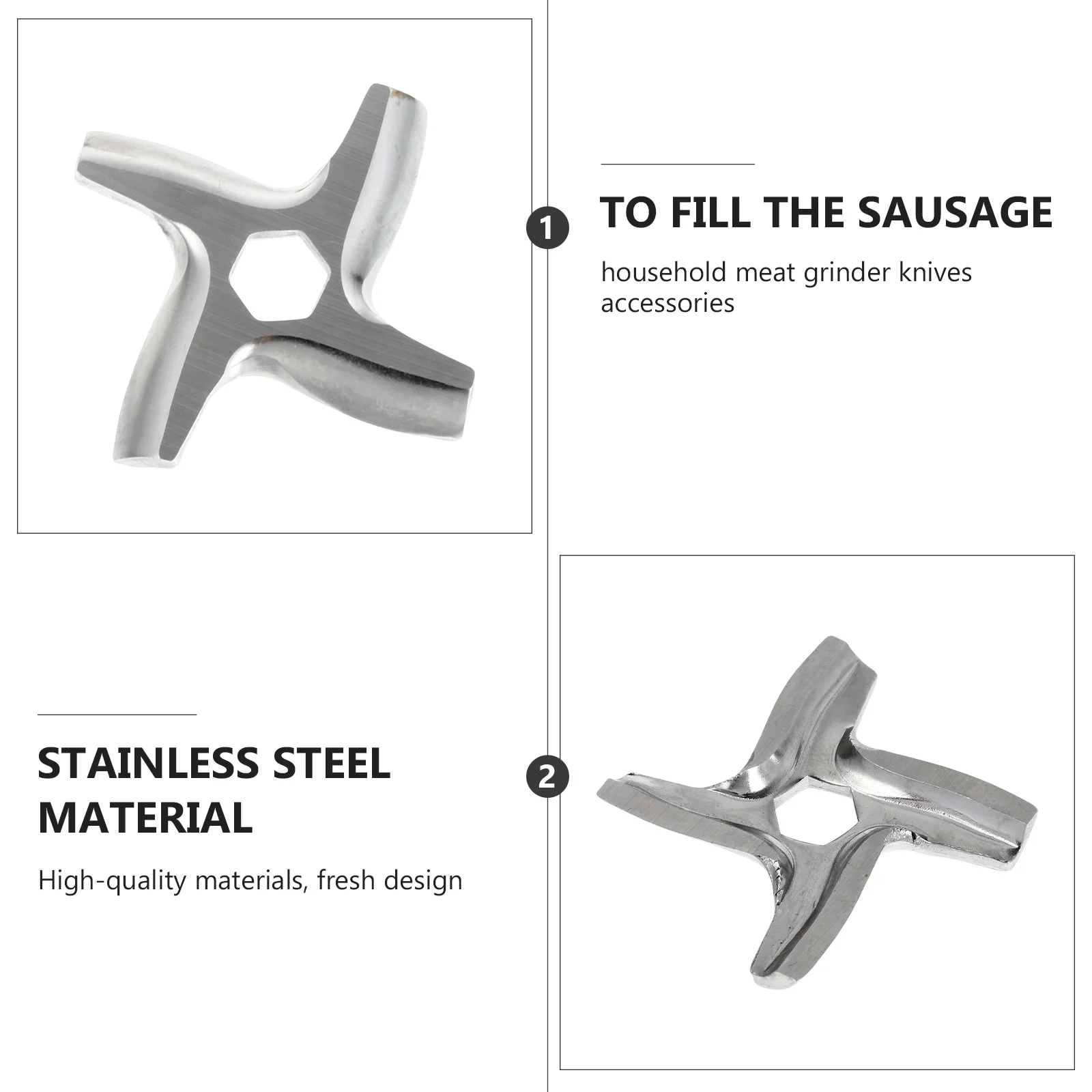 

2Pcs Premium Meat Mincer Cutting Blades Stainless Steel Replacement Discs Strong Safe Easy to Install and Clean Kitchen