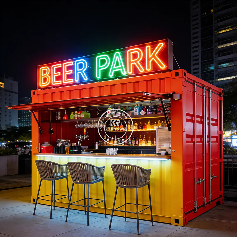 Outdoor Container Bar Container House Coffee Shop Kiosk Customized Size Prefabricated Luxury Container Restaurant Bar