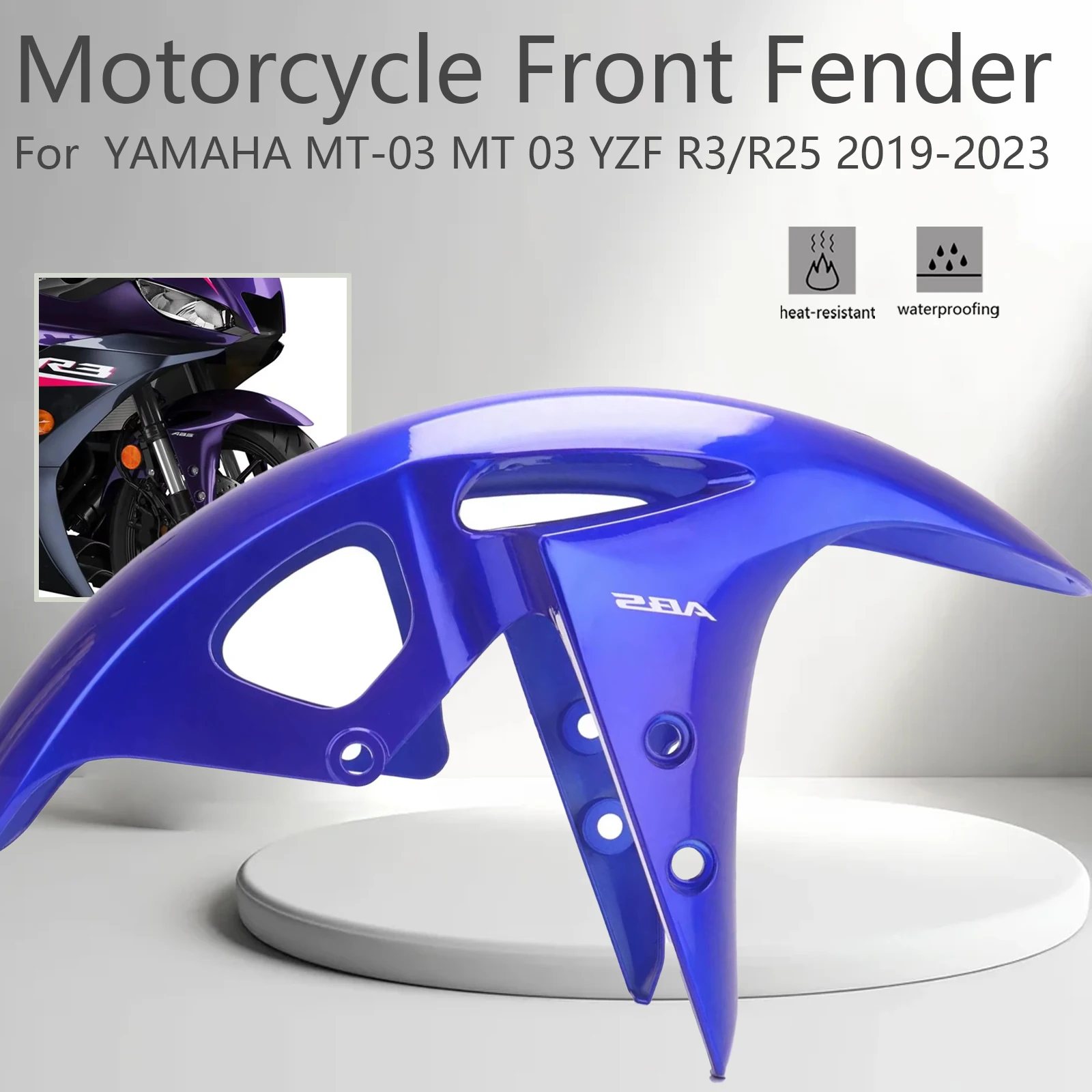 Motorcycle Front Tire Fender Guard Hugger Fairing ABS Carbon Fiber Color For YAMAHA MT-03 MT 03 YZF R3/R25 2019-2023