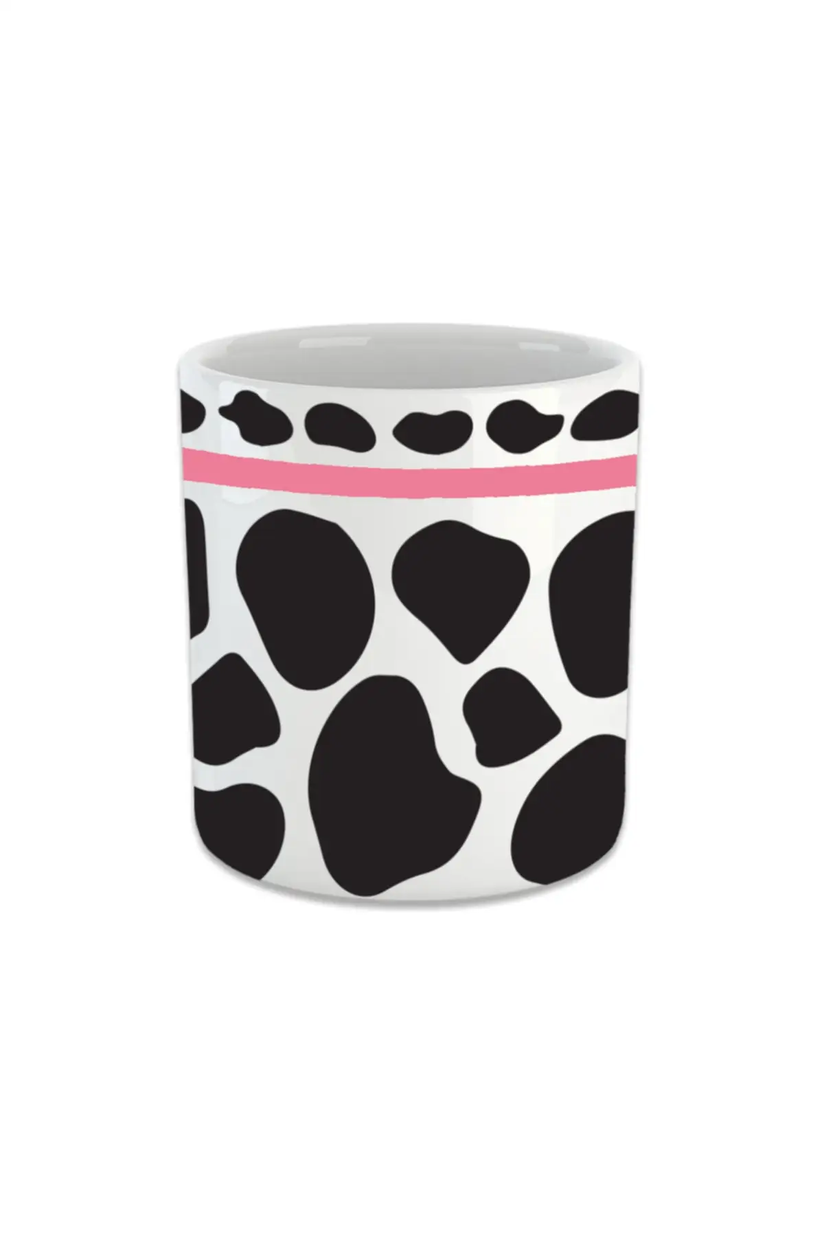 

DOLBOVI black spotted-pink striped Double cup cup coffee cup cup with Double cup with pink stripe