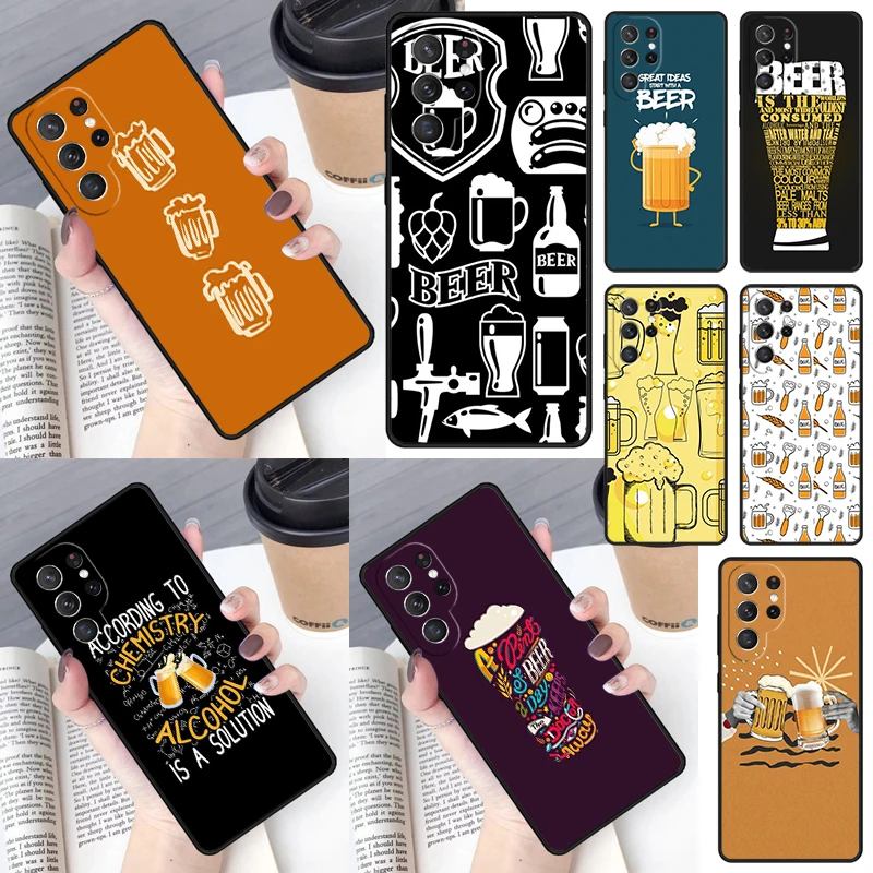 Beer Alcohol Phone Case for Samsung Galaxy S26 Ultra S25 S24 S23 S22 S21 S20 Note10 Plus FE Cover Luxury