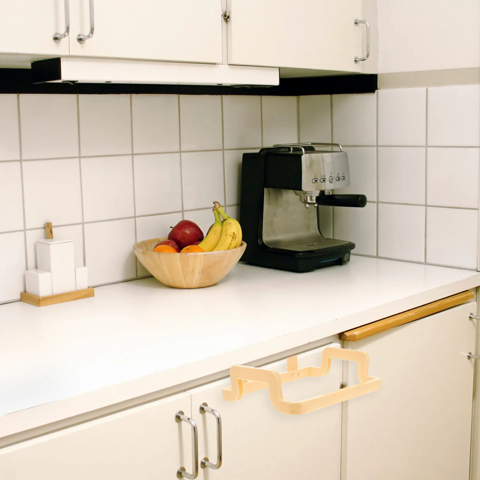 

Kitchen Cabinet Hanging Garbage Bag Rack Trash Holder Space Saving Bracket For Drawer Bathroom 2Cm Thick Doors Yellow Color