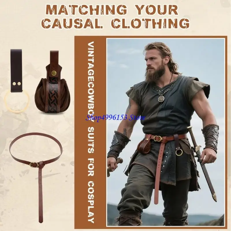

Q0CE ТАРВИЦИОННЫЙ Тематическое стиль PU Belt Pack Roleplay Costum