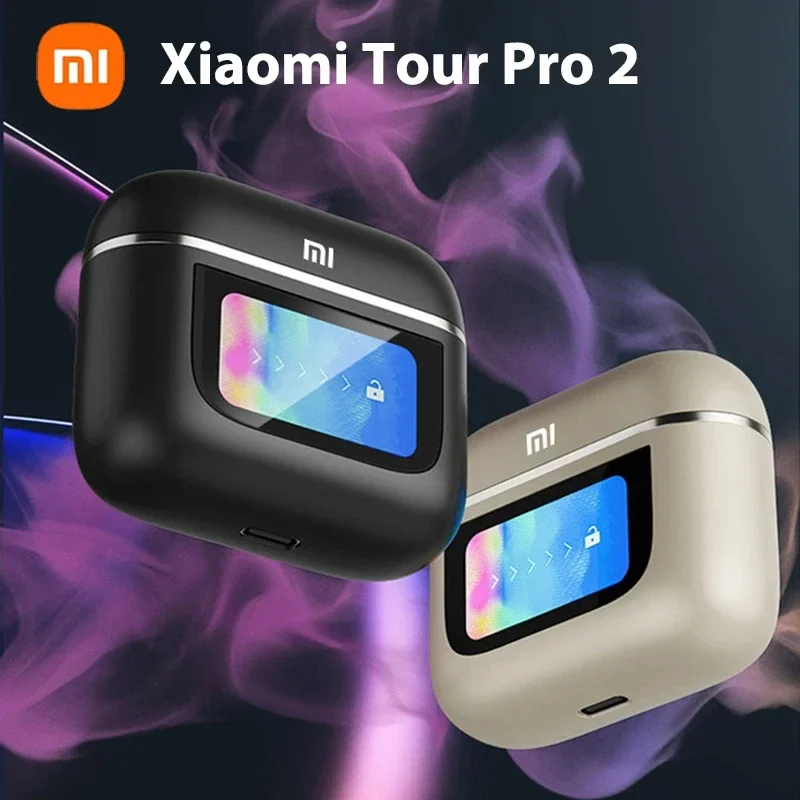 Спортивные наушники Xiaomi Tour Pro 2 с сенсорным ЖК-экраном, беспроводные наушники-вкладыши ANC, Bluetooth наушники со встроенным микрофоном, гарнитура