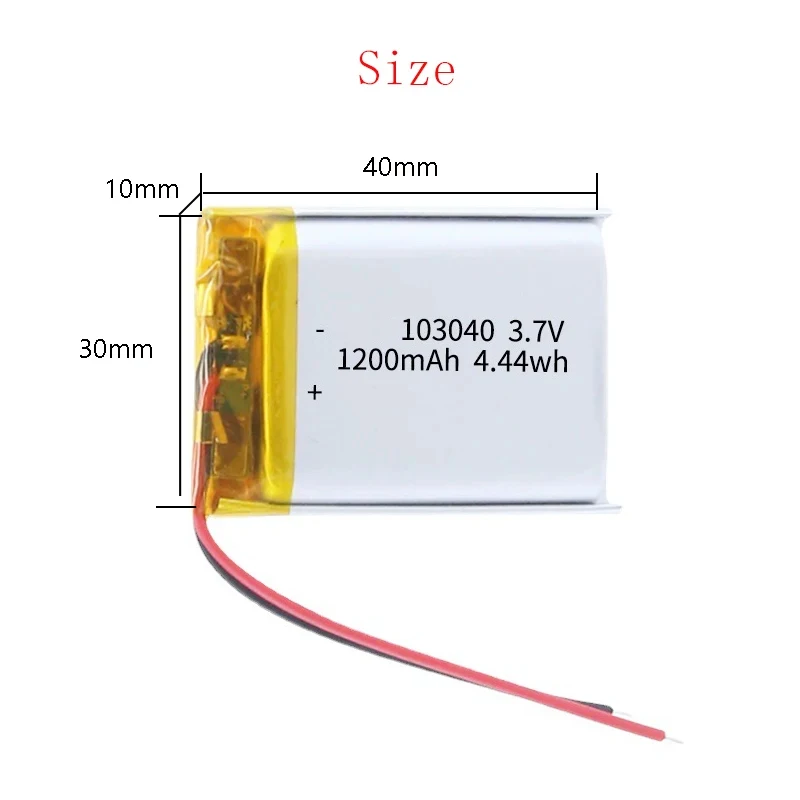 100% Real capacity 103040 3.7V 1200mAh Polymer Lithium Rechargeable Battery for GPS navigator Bluetooth Headset PS4 controller