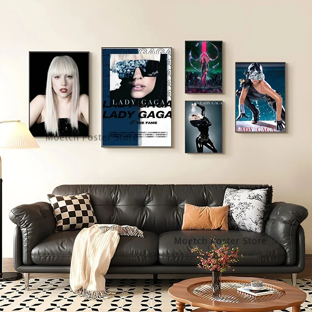Lady Gaga Hot Music Album Poster Wall Sticker Indoor Mural Bedroom Bedside Display Home Decoration Canvas Painting