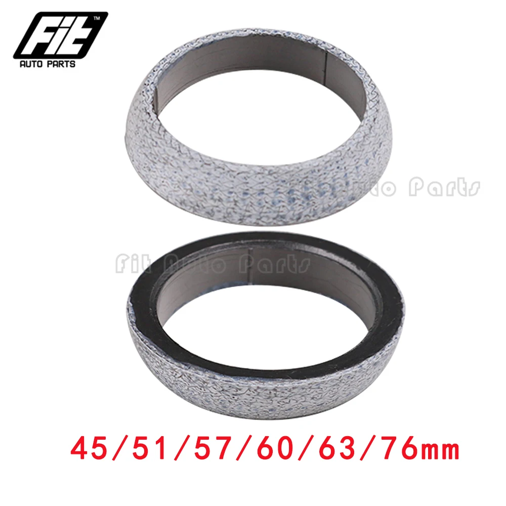 2PCS 45-76mm Exhaust Manifold Downpipe Donut Gasket Seal Ring Exhaust Tail Pipe Weld-On Flange Gasket accessories for vehicles