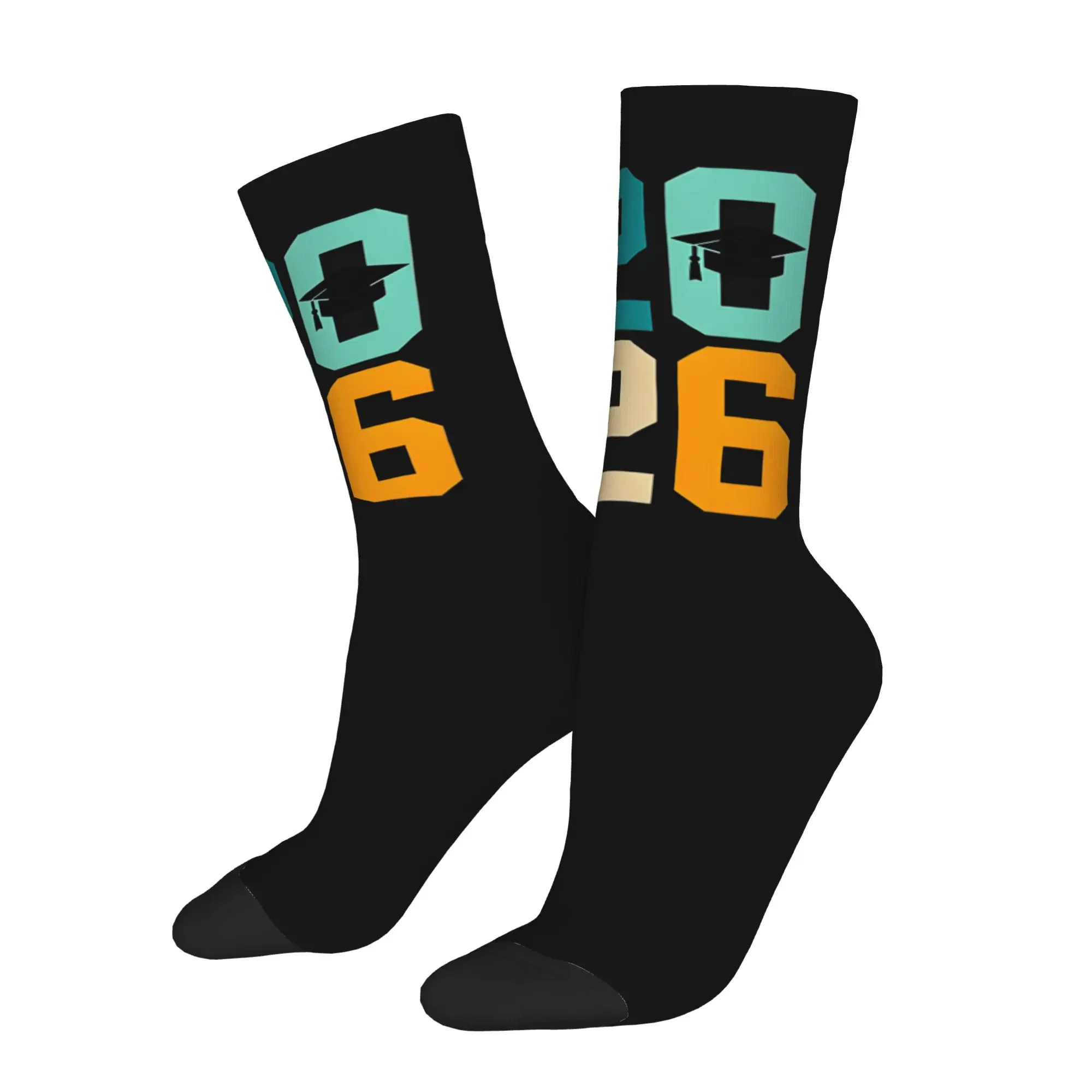 Funny Sock Graduation in 2026  Class Of 2026 Seniors  Harajuku Quality Pattern Printed Men Crew Socks Novelty Men's Socks