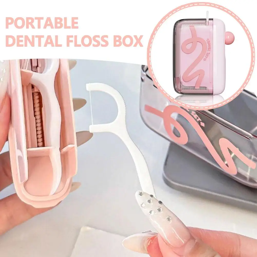 Automatic Pop-up Portable Dental Floss Box - High End Toothpick Thread for Portable Home Use - Ultra Fine Floss Stick