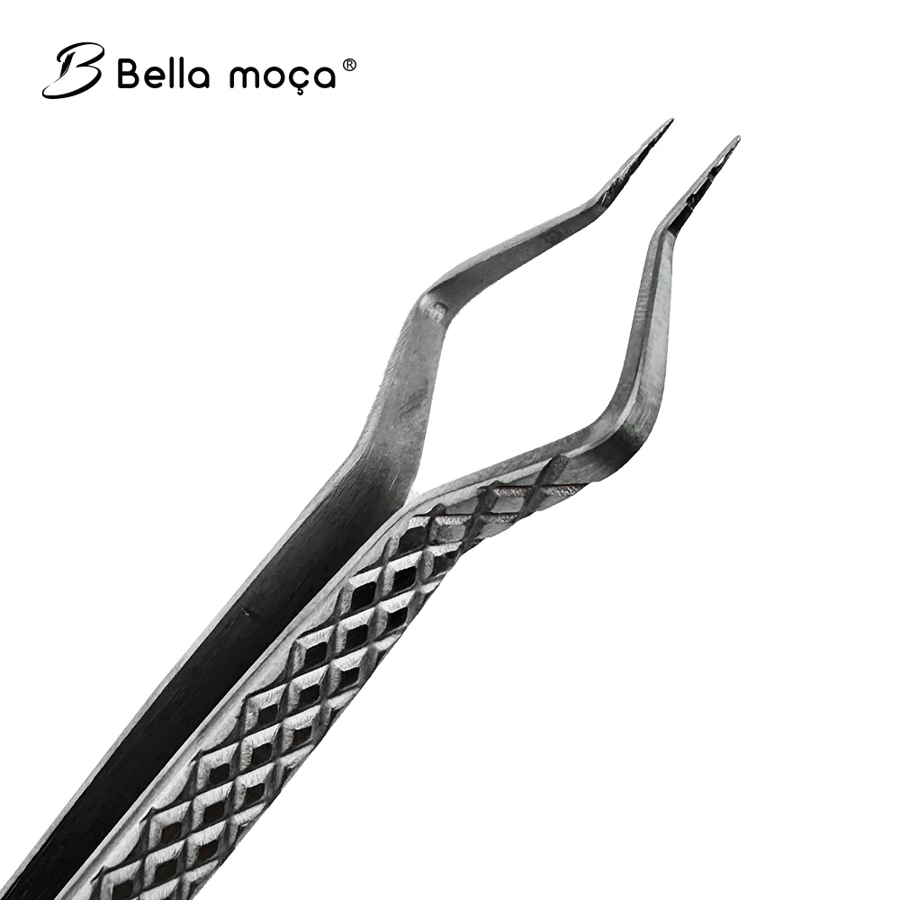 Pinzas profesionales para extensión de pestañas Bella moca, pinzas de precisión para pestañas, pinzas de separación de acero inoxidable