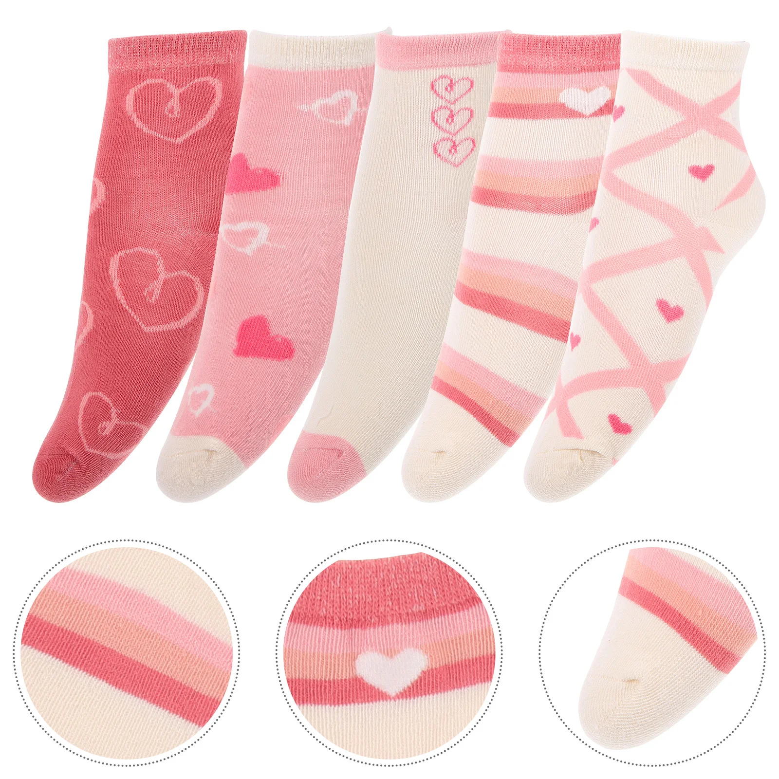 

5 Pairs Cotton Socks Kids Girls Boys Pink Large Crew Deodorant Anti Odor Breathable Soft Pure Cotton Fall Winter Spring