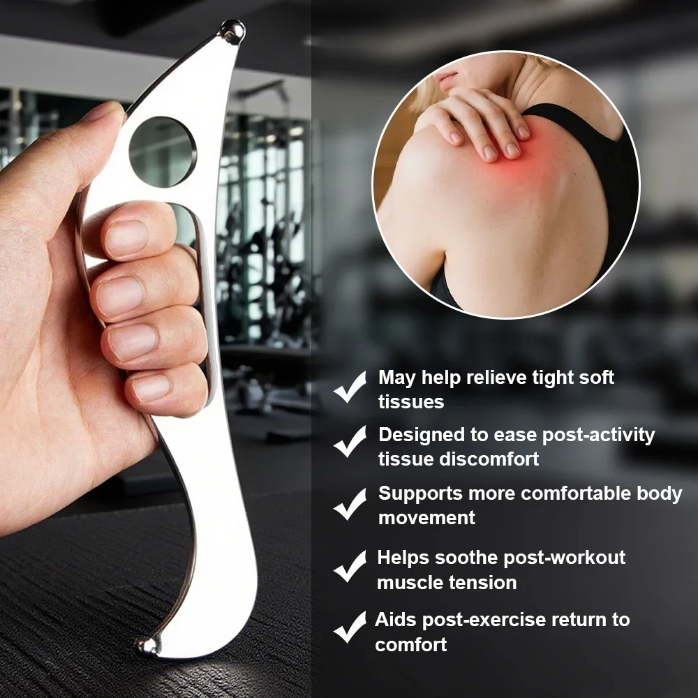 

1Pcs Stainless Steel Muscle Massage Tool,Scraper Tool for Soft Tissue Physical Therapy Stuff for Back, Legs, Arms, Neck,Shoulder