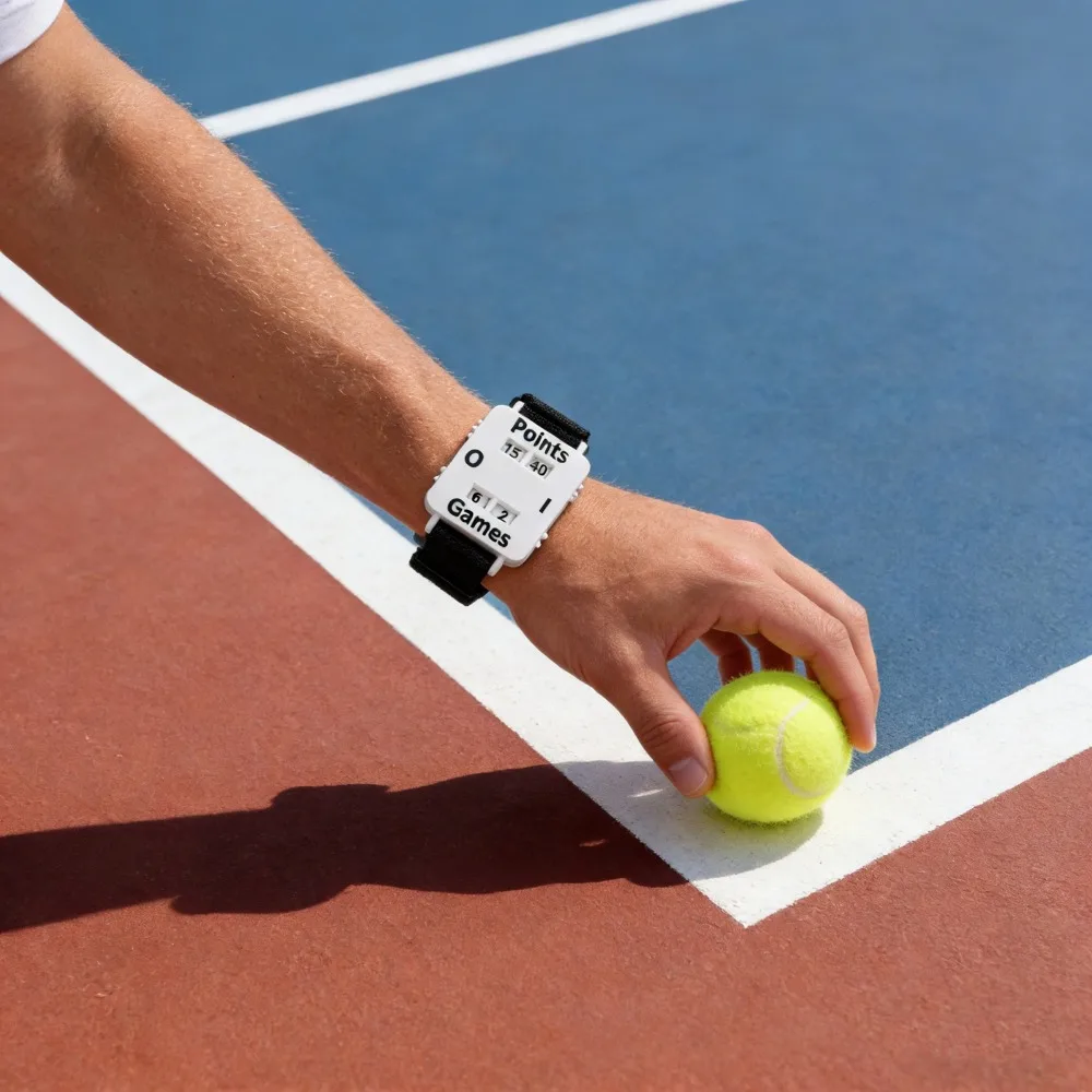 Adjustable Elastic Strap Wrist Score Counter Lightweight No Battery Required Mechanical Wrist Scorekeeper Black White Portable