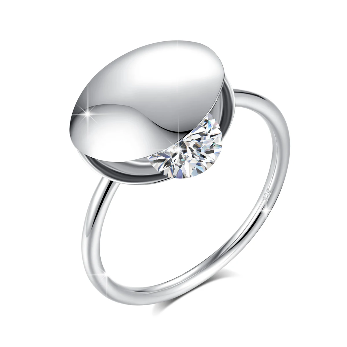  925 Silber 1CT Moissanit Muschelringe für Frauen 18K Goldfarbe Kleine Offene Ringe Damenschmuck Hochzeitsgeschenke Neu Trendig – Detail 12
