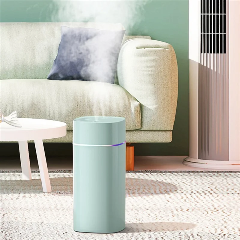 Colorful Night Light Small Humidifier Double Spray Air Atomizer USB Silent Home Humidifier Car Purifying Air Spray Green Durable