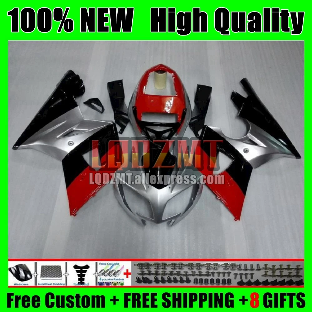 Body For Triumph Daytona650 Daytona 600 650 02 03 Red silvery 04 05 117No.14 Daytona600 Daytona 650 2002 2003 2004 2005 Fairing