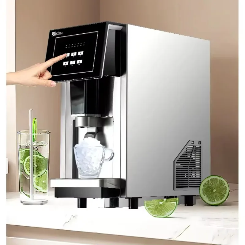 Ice Dispenser Continuous Ice Making Function Ice Water Touch Key Security Lock Push Plate Pressure Manual