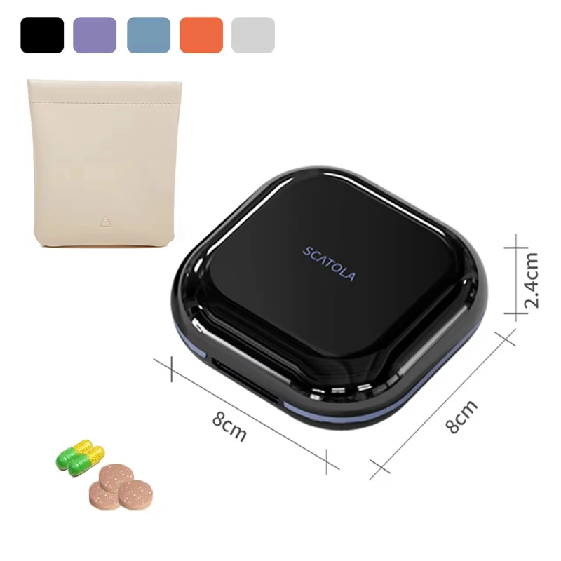 

Портативная дорожная аптечка с четырьмя отделениями, ящик для хранения таблеток, пыленепроницаемый и влагостойкий, подходит для витаминов, рыбьего масла