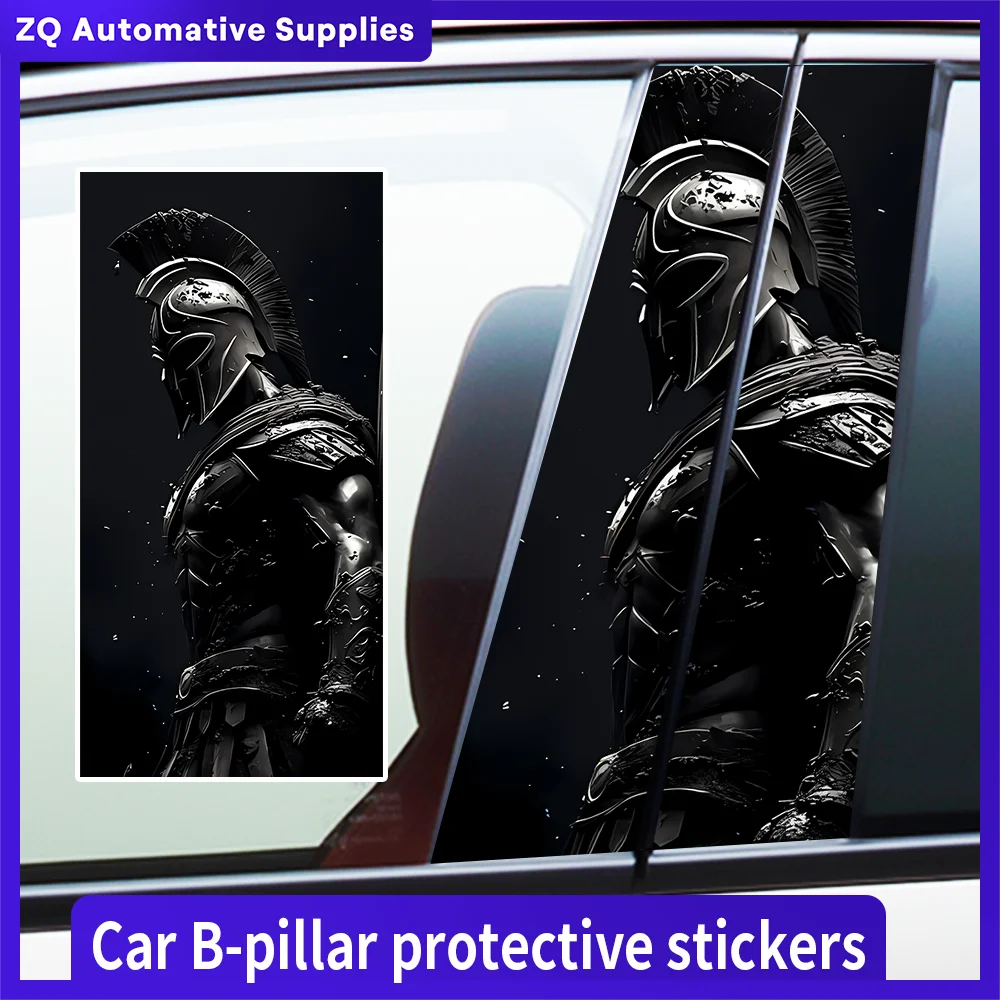 Greek Gladiator Spartan Warrior Car B Pillar Sticker Roman Knight Auto Window Door Trim Decal Waterproof Vinyl Car Styling Decor