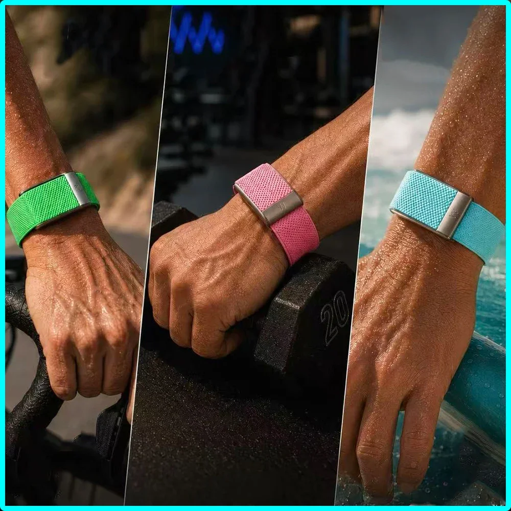 Premium Silver‑Black Adjustable Elastic Nylon Woven Strap Breathable Sports Replacement Wristband Bracelet For Whoop 5.0 MG