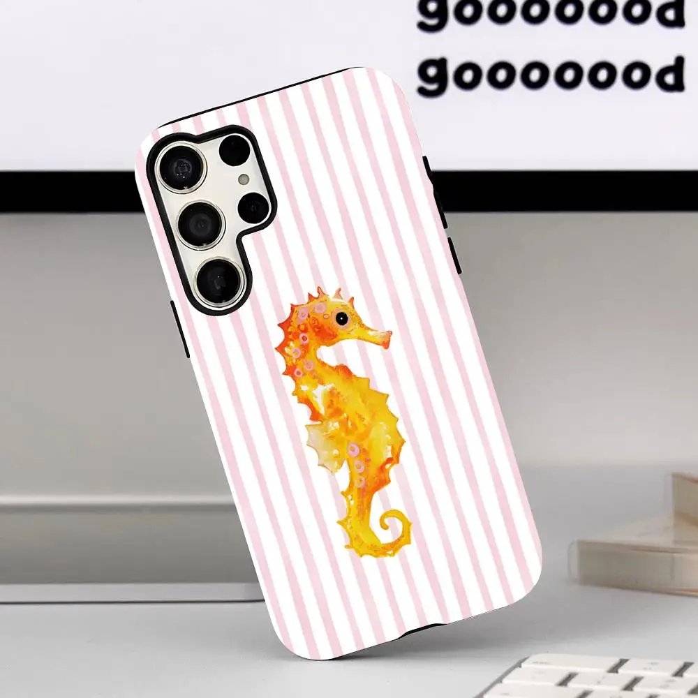 Colorful Marine Organism Phone Case For Samsung S25 24 FE 23 22 21 Ultra Plus A 56 36 26 16 Glossy Film Hard PC Coque