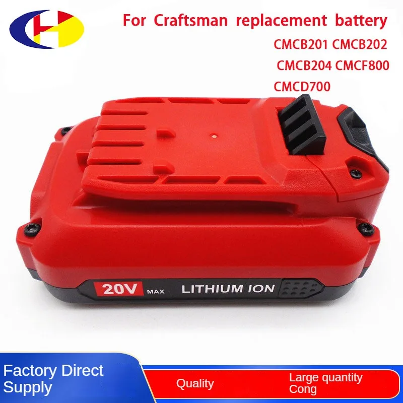 

Electric Drill Li-lon Battery 20V Craftsmen replacement battery CMCB201 CMCB202 CMCB204 CMCF800 CMCD700 Series Tool Accessories