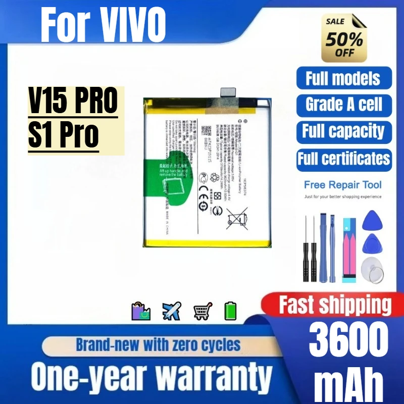 

B-G1 for VIVO V15 PRO/S1 Pro Mobile Phone Battery 0 Cycle High Quality High Capacity Replacement Bateria Grade A Cell with Tools