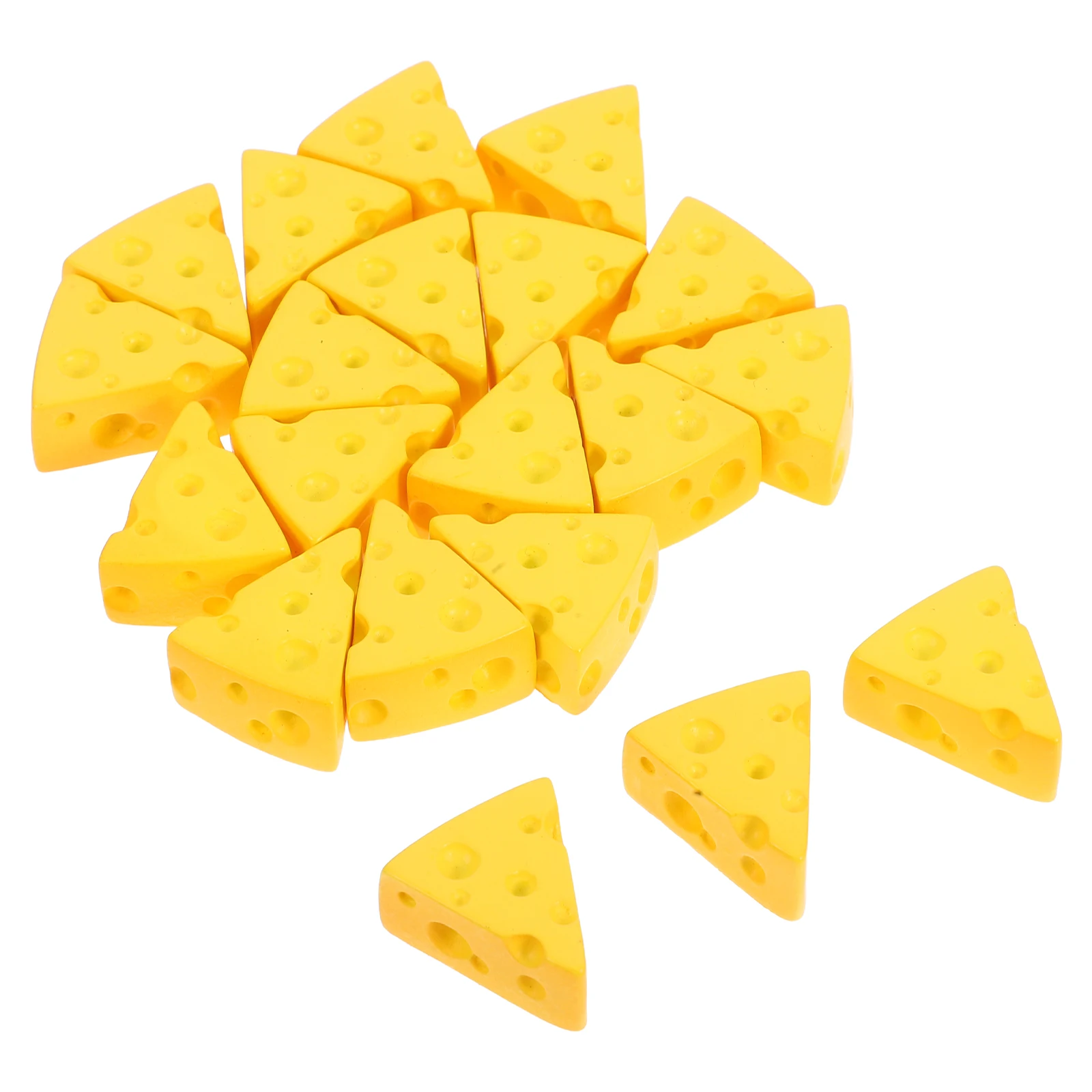 

20 Pcs Miniature Cheese Decorations for Micro Landscape Garden Resin Statues Tiny Figurines Realistic Design Portable Size