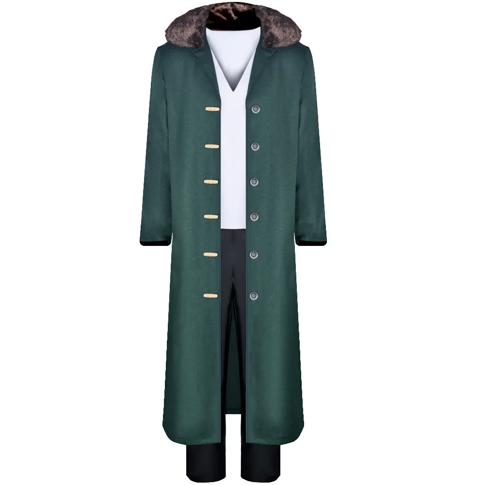 Disfraz de Cosplay de Anime Kuzan, abrigo verde, pantalones superiores, conjunto completo para hombre, traje de espectáculo de Halloween