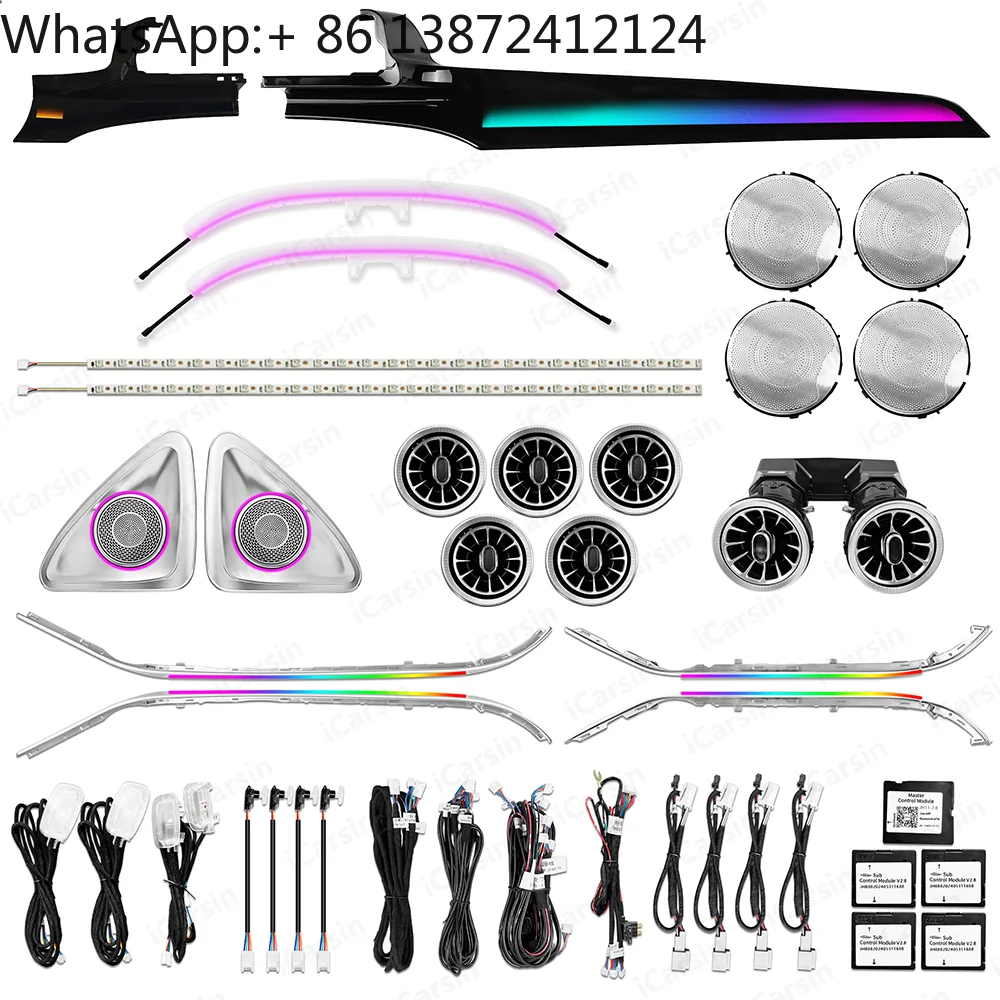 

64 Colors Dynamic W205 Ambient Light for Mercedes-Benz C300 C400 C43 C63 C63s AMG Interior Lighting Upgrade Kit GLC X253