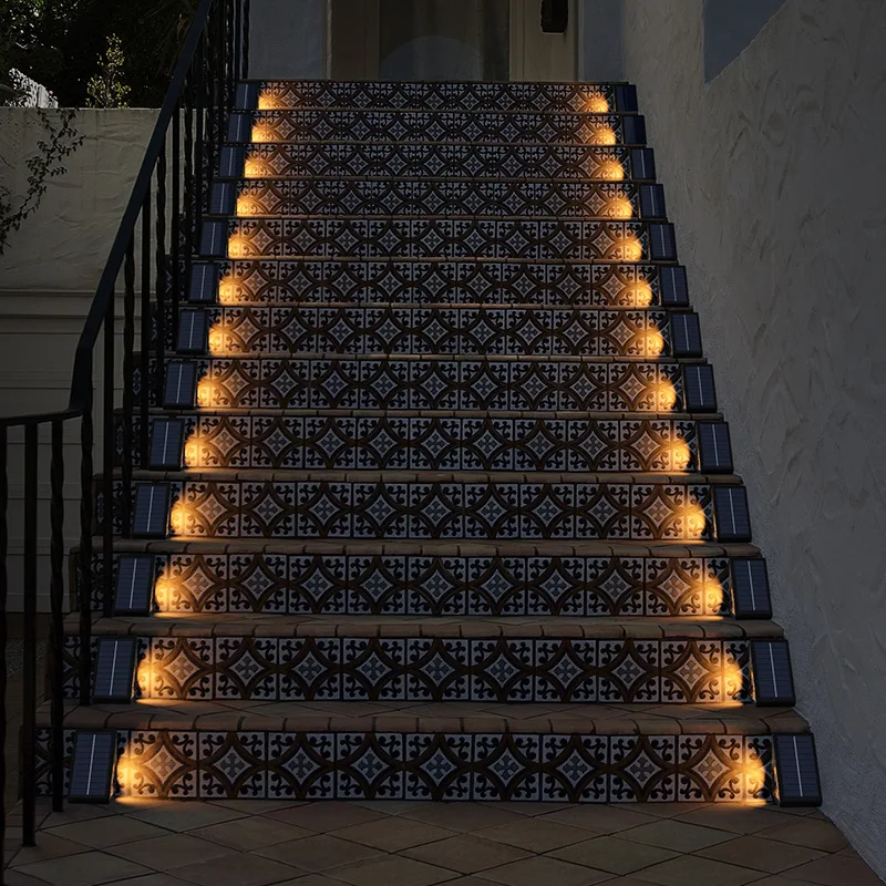 Lámpara Solar para escaleras, iluminación de jardín al aire libre, luz de paso impermeable, pie de patio, luz LED para pasarela, nuevo