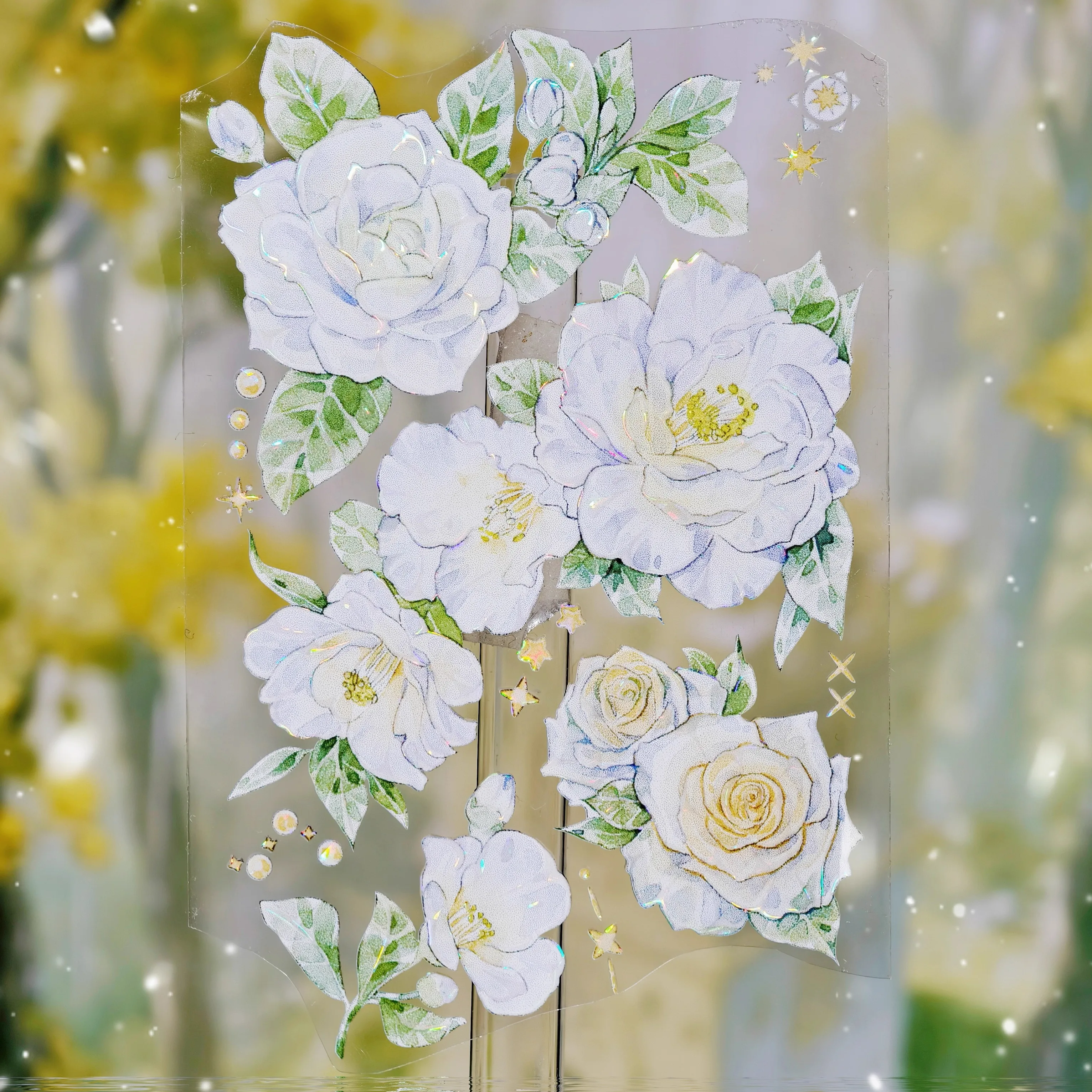 

Раннее лето цветочный коллаж наклейка-карточка PET журнальная лента