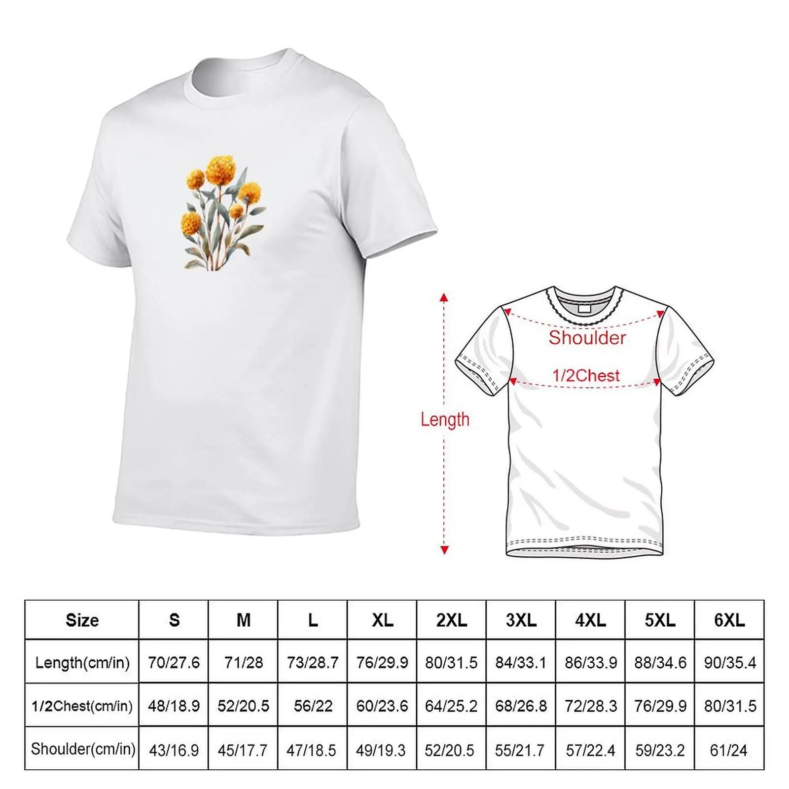 Native Australian Flora, Flower, Billy Buttons (Craspedia) T-Shirt Fitness Quick Dry Short Sleeve Top