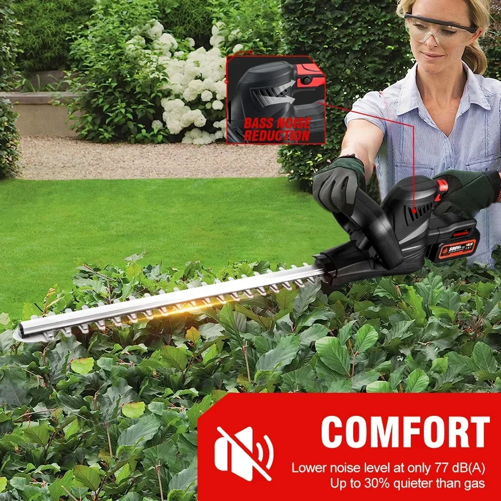 OENVAN 2000W 무선 브러시리스 전기 헤지 트리머 잔디 깎는 기계 정원 도구 잔디 Pruner 트리머 21V 18V 배터리
