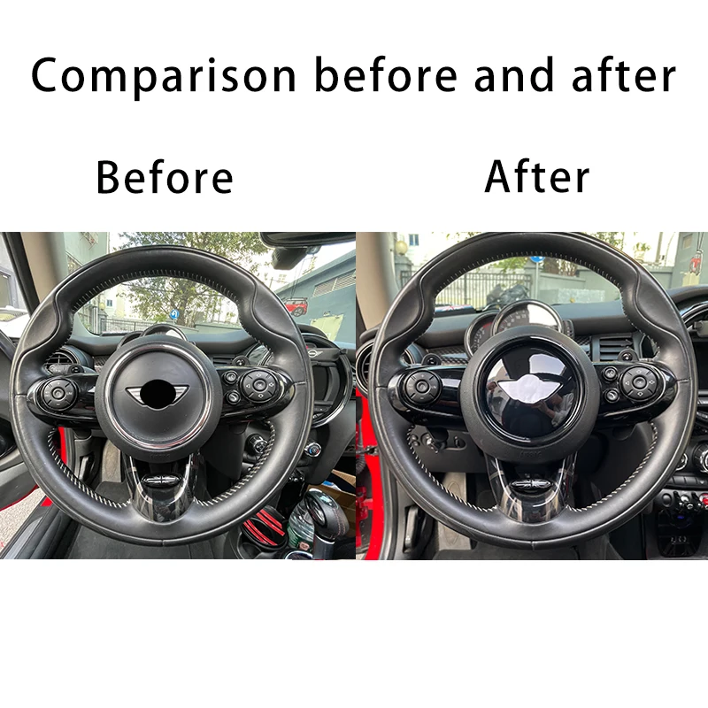 Car Steering Wheel Center Decorative Sticker Cover For MINI ONE Cooper S JCW F54 F55 F56 F57 F60 Countryman Decal Accessories