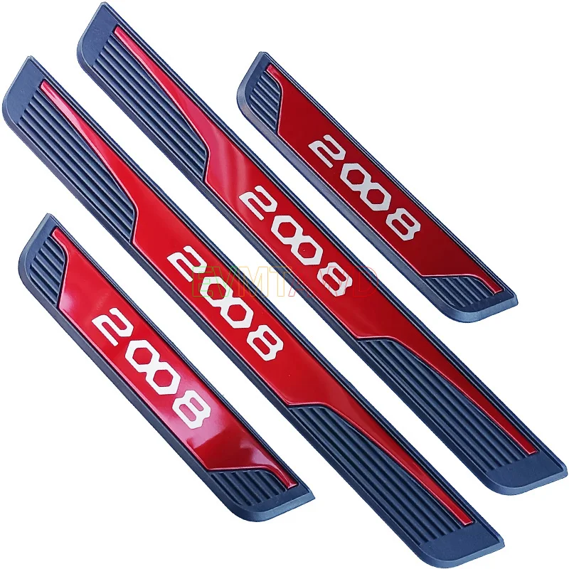 For Peugeot 2008 e-2008 GT Line Accessory 2019-2023 2024 Stainless Car Door Sill Scuff Plate Kick Guard Pedal Protector Cover