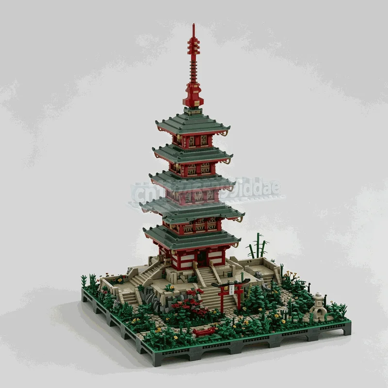 11478PCS Asian Pagoda Diorama Landscape Building Blocks MOC Custom DIY Assembly Creative Architecture Model Toy Gift Collection