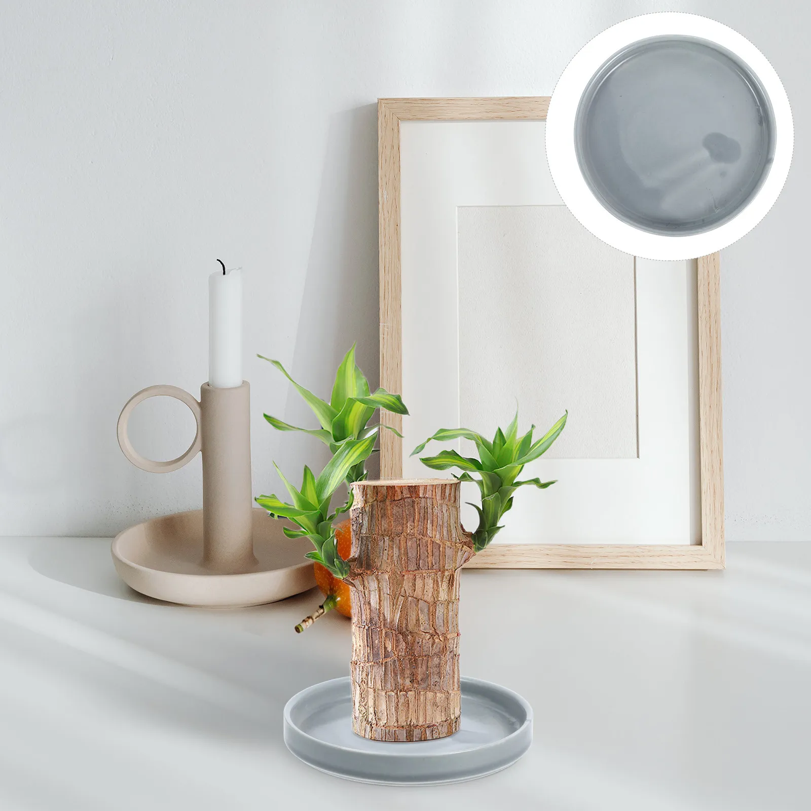 Round Plants Saucer Ceramic Water Drip Tray 4.5 Inch Stable Base Flower Pot Drainage Tray Indoor Outdoor Garden Planters