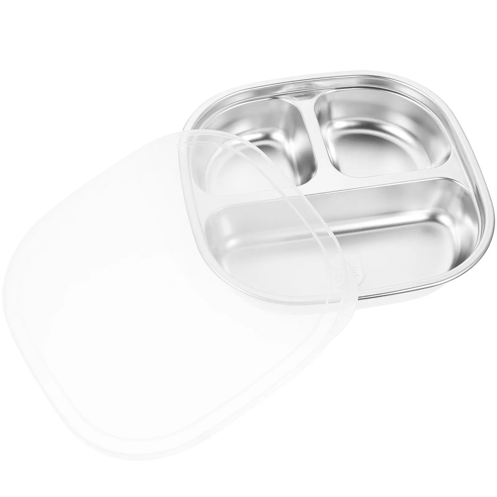 304 Stainless Steel Divided Food Plate for Portion Control, Camping, Picnic, Restaurant & Home Use