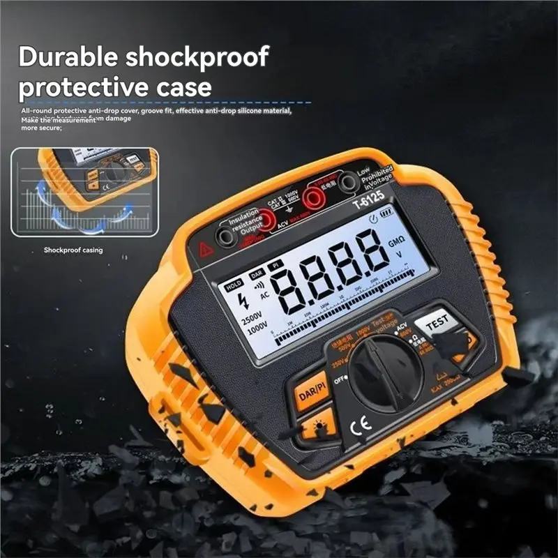 حار SV-T6125 2500 فولت 200GΩ عالية الدقة جهاز اختبار مقاومة العزل الكهربائية الرقمية Megohmmeter العزل متر #3