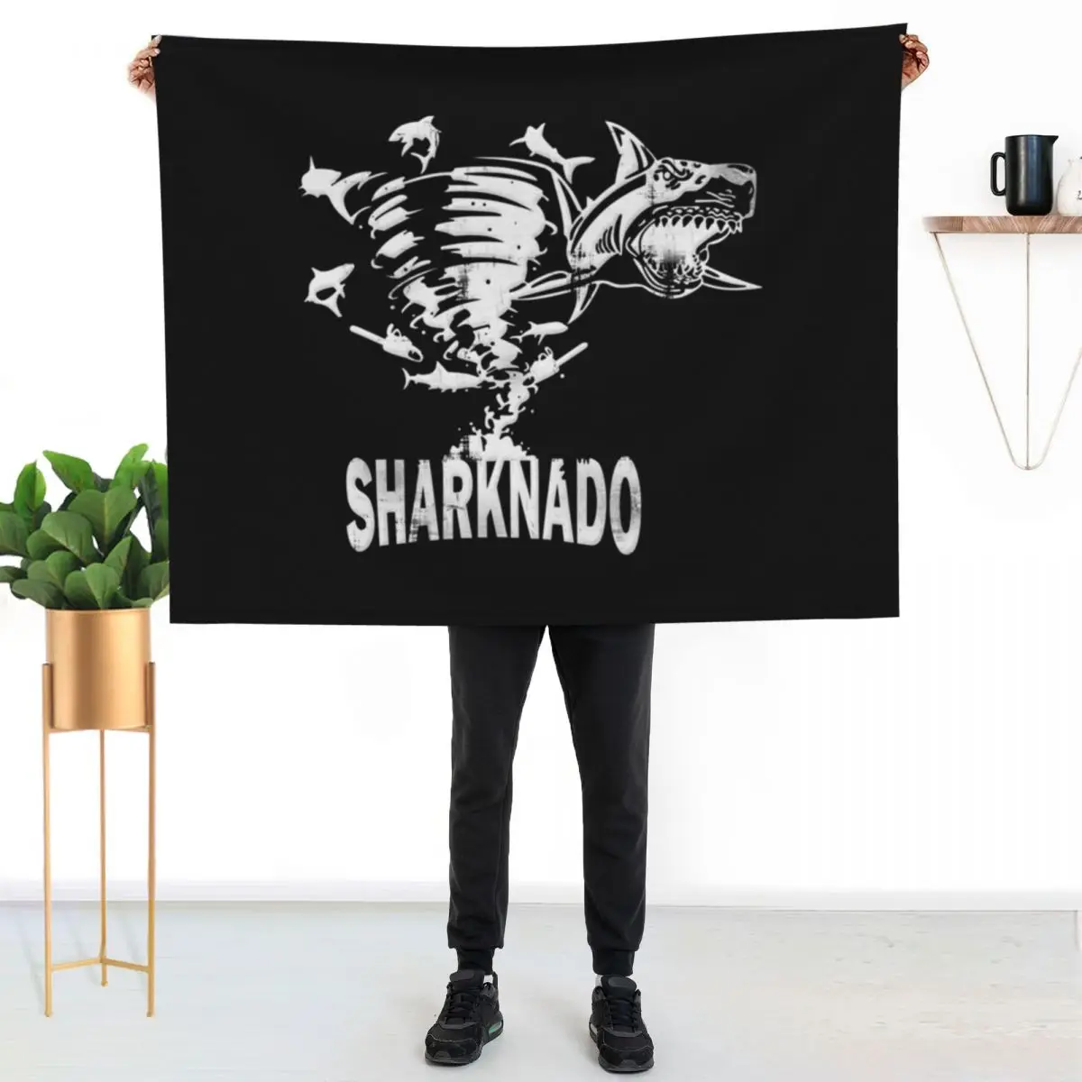 Sharknado Essential Throw Blanket Thermal sofa bed Summer Fashion Sofas Polar Plaid on the sofa Blankets