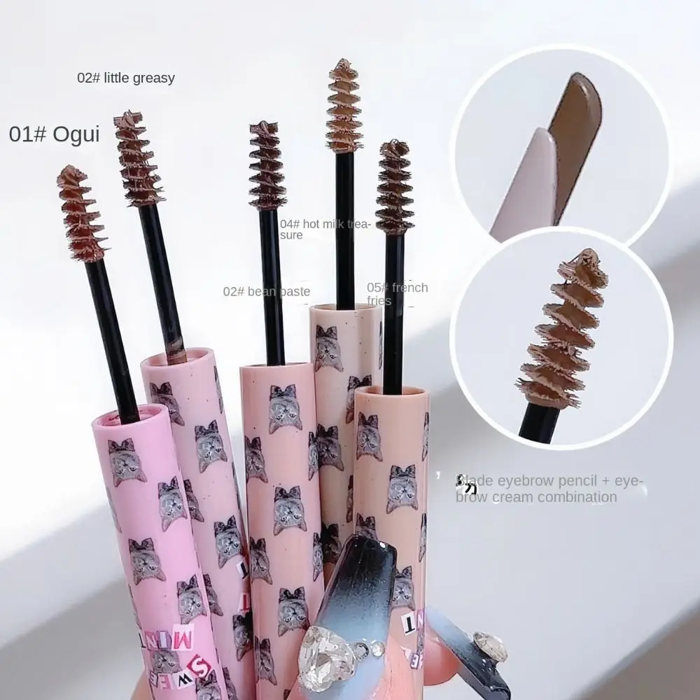 Wild Eyebrows Double Head Eyebrow Pen Natural Quick-drying Razor Shape Brow Pencil Sweatproof Long Lasting 3D Eyebrow Pen