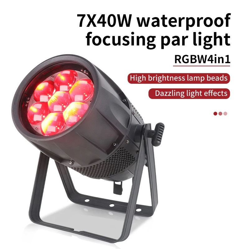 1-2pcs/IP65 waterproof 7x40w RGBW 4in1 zoom stage light DJ LED Par Light LED wall washer light effect light