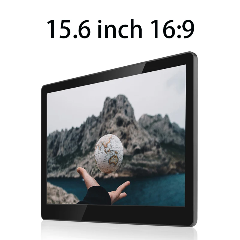 POS System 15.6 Inch 1920*1080 HD Touch Monitor Pure Flat Capacitive/Resisitive Wall Mount LCD Screen Display with HDMI VGA USB