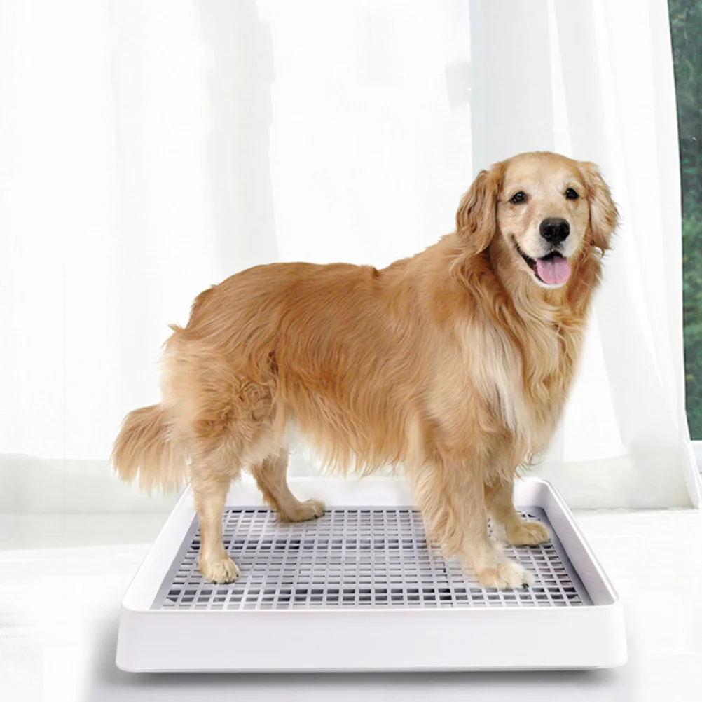 

Open Type Dog Toilet for Small Breed Dogs Size M Nordic Style Easy Clean Urinal Basin High Mesh Pet Potty Training Chamber Pot