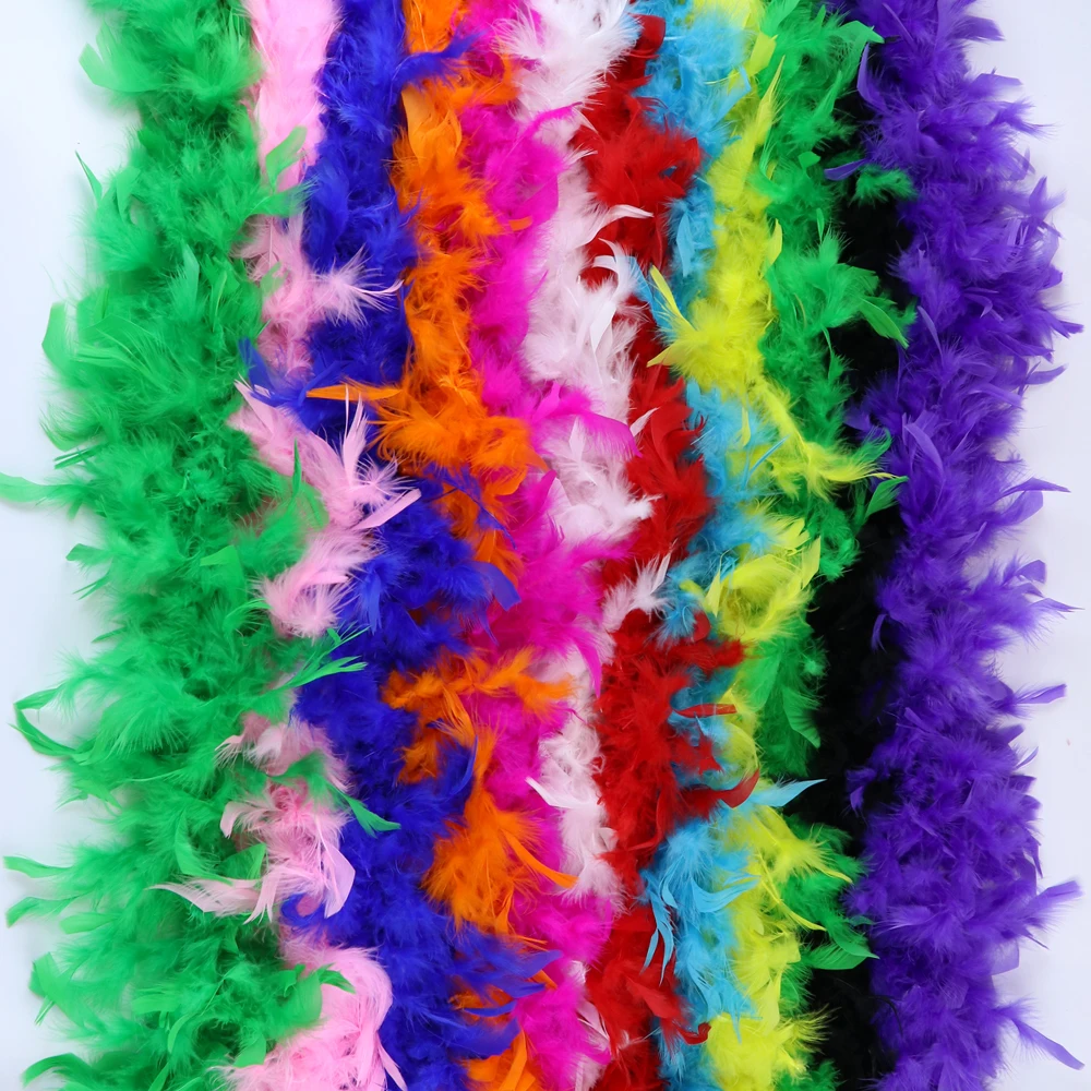 40 Grams Turkey Feather boa Scarf for Crafts Wedding Party Dress Sewing Accessory Natural Marabou feathers Shawl Diy Costume