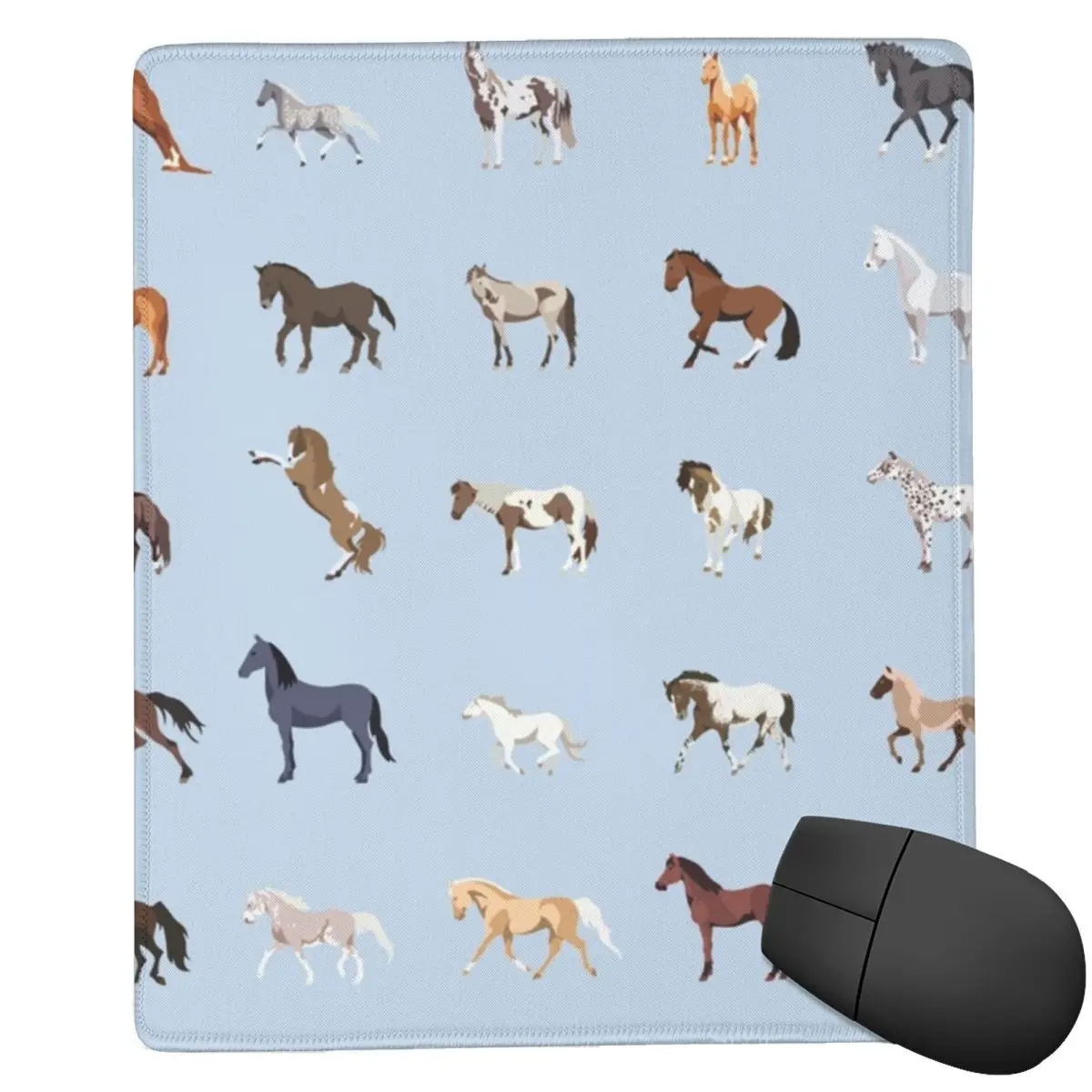 USA Horse Breeds Pattern 7x9 in 22x18 cm Mouse Pad Computer Keyboard Mouse Mat Gamer PC Laptop Desk Mat  Accessories Table Mats