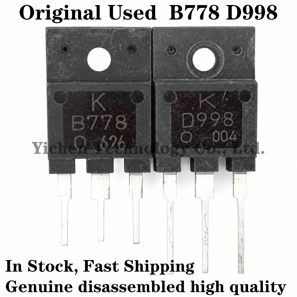 4pcs/2Pairs disassembly Transistor 2SB778 KTB778 2SD998 KTD998 B778 D998 TO-3PF Audio amplifier