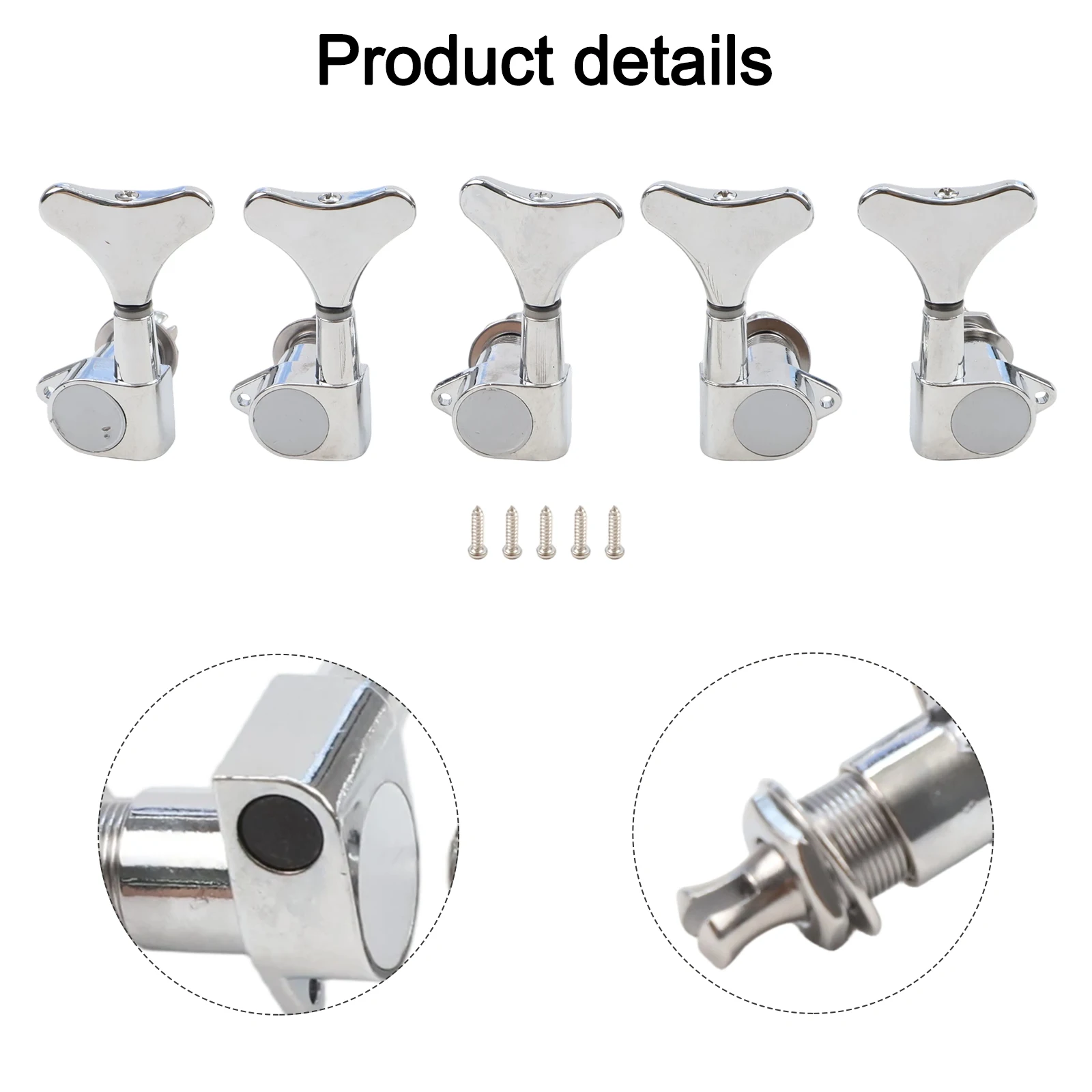 

5PCS bass tuning pegs featuring heavy duty internal gears with sealed machine heads to protect from dust and moisture