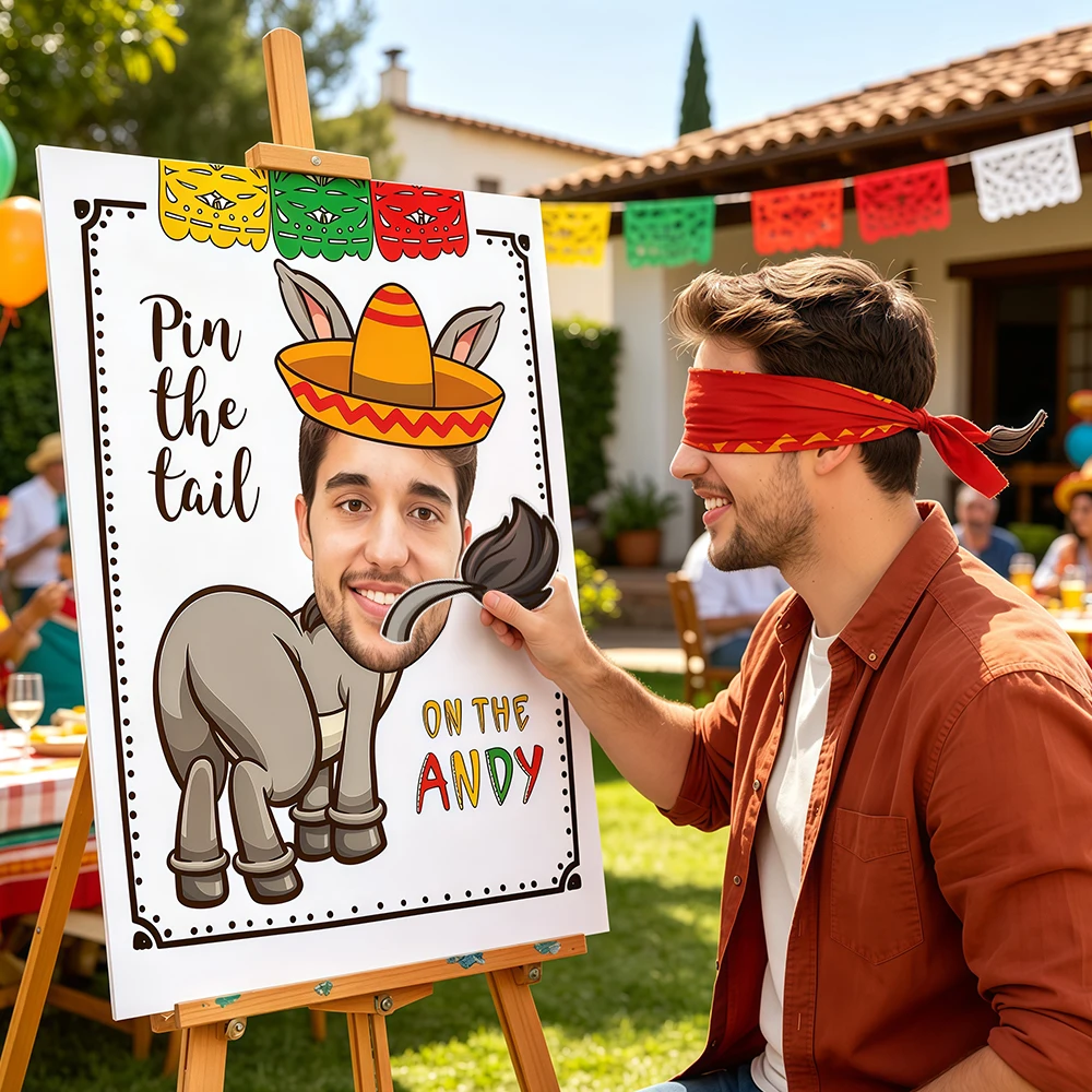 Party Games Bachelorette - 1SET Custom Photo Pin the Tail